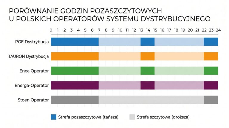 godziny stref g12w operatorzy tabela
